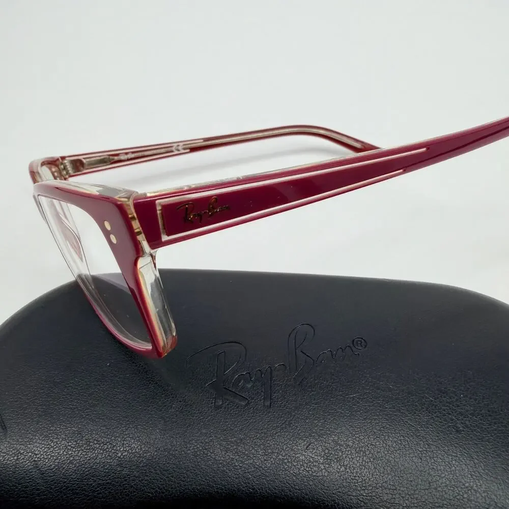 Ray Ban RB 5225 5186 Berry Pink Rectangle Eyeglasses Frames 54-17-145
